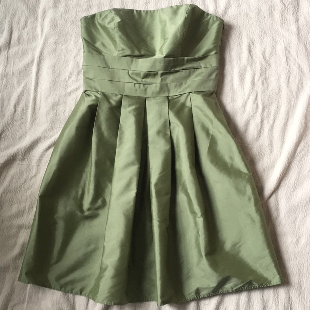 Ann Taylor green Silk Dupioni Bridesmaid Dress